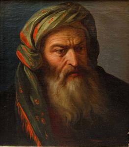 Carlo Arienti (Bologna, 1801 - Torino, 1873), attr., Ritratto d'uomo con turbante (Testa di carattere)